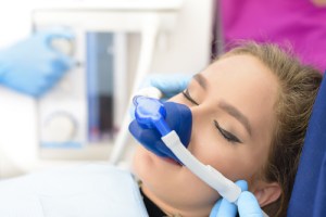 woman receiving nitrous oxide